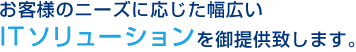 お客様のニーズに応じた幅広いITソリューションを御提供致します。
